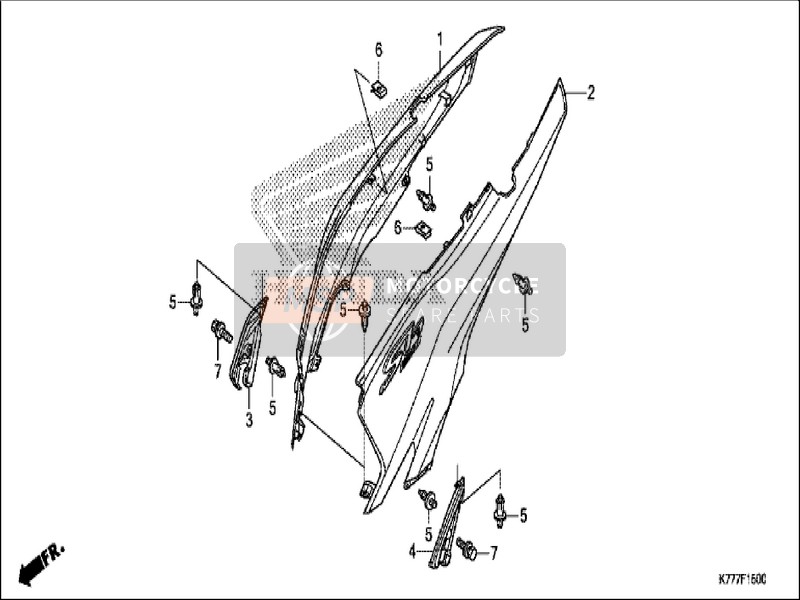 83300K78D60ZA, Cover Set, L. Body (Wl) *, Honda, 0